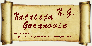 Natalija Goranović vizit kartica